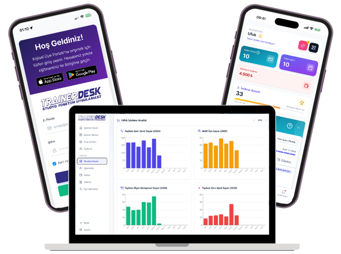 TrainerDesk uygulaması cihazlarda